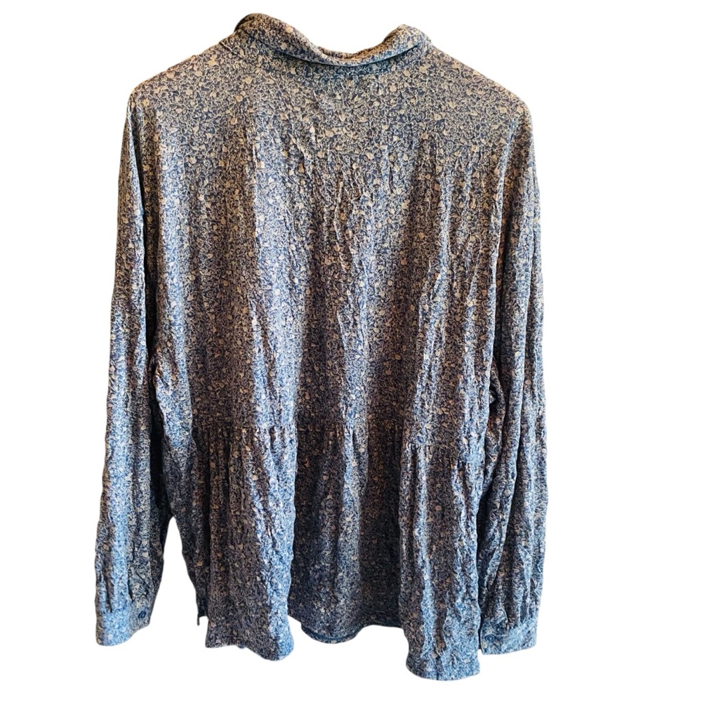 Frye & Co Floral Button down ruffle peplum shirt - Picture 2 of 4